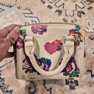 Betsey Johnson Cream Floral Shoulder Bag